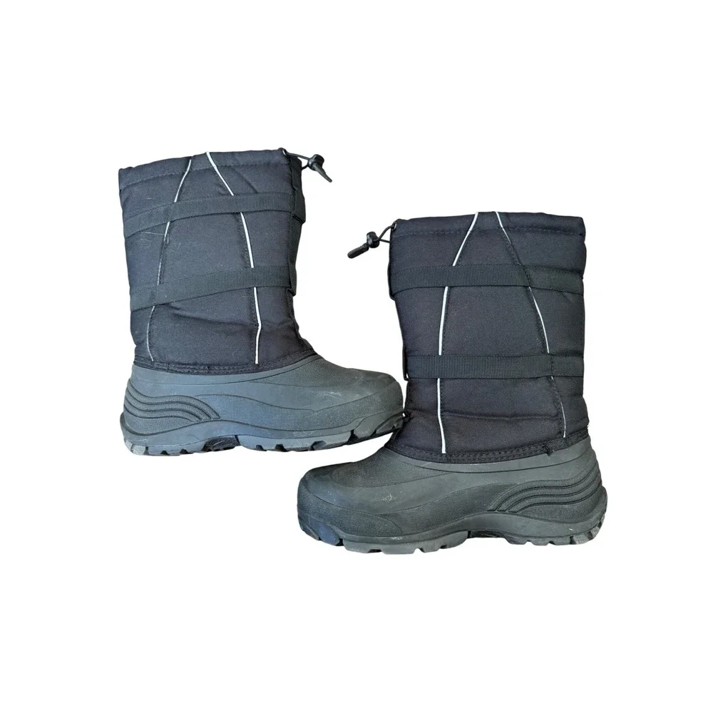 Kamik Waterbury Black Waterproof Insulated Snow Boots Kids Size 6 Made in Canada